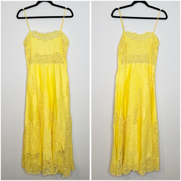 Ulla Johnson Evangeline Linen Embroidered Cami Long Maxi Dress 4 / Small - Picture 3 of 8